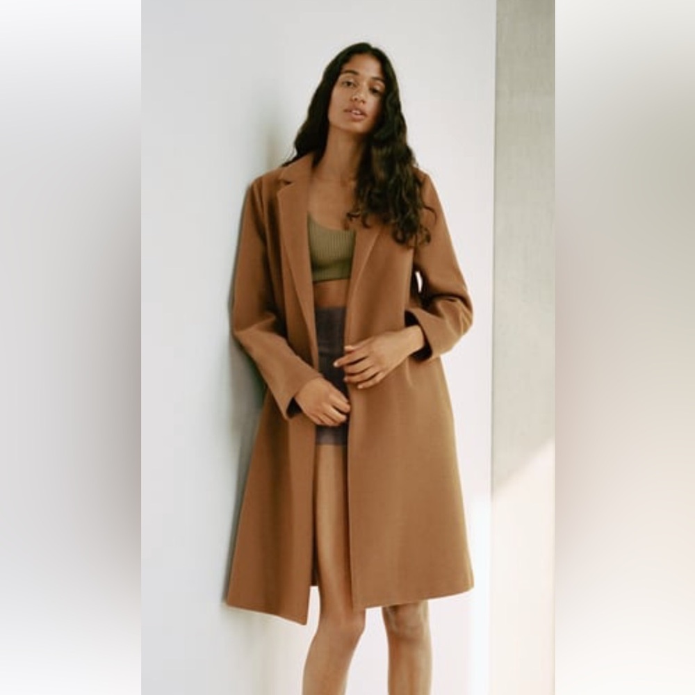 Zara Camel / Brown Coat with Pockets